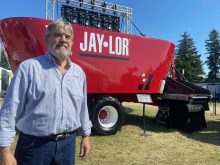 Jaylor launched its new 6000 series at Canada's Outdoor Farm Show. Alan Vaage, a nutritionist with Jaylor, says it includes a new all-terrain version.