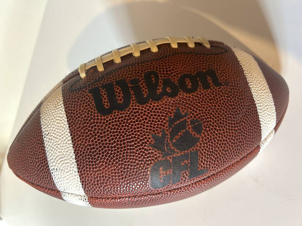 A Canadian Football League football. Photo: Zak McLachlan