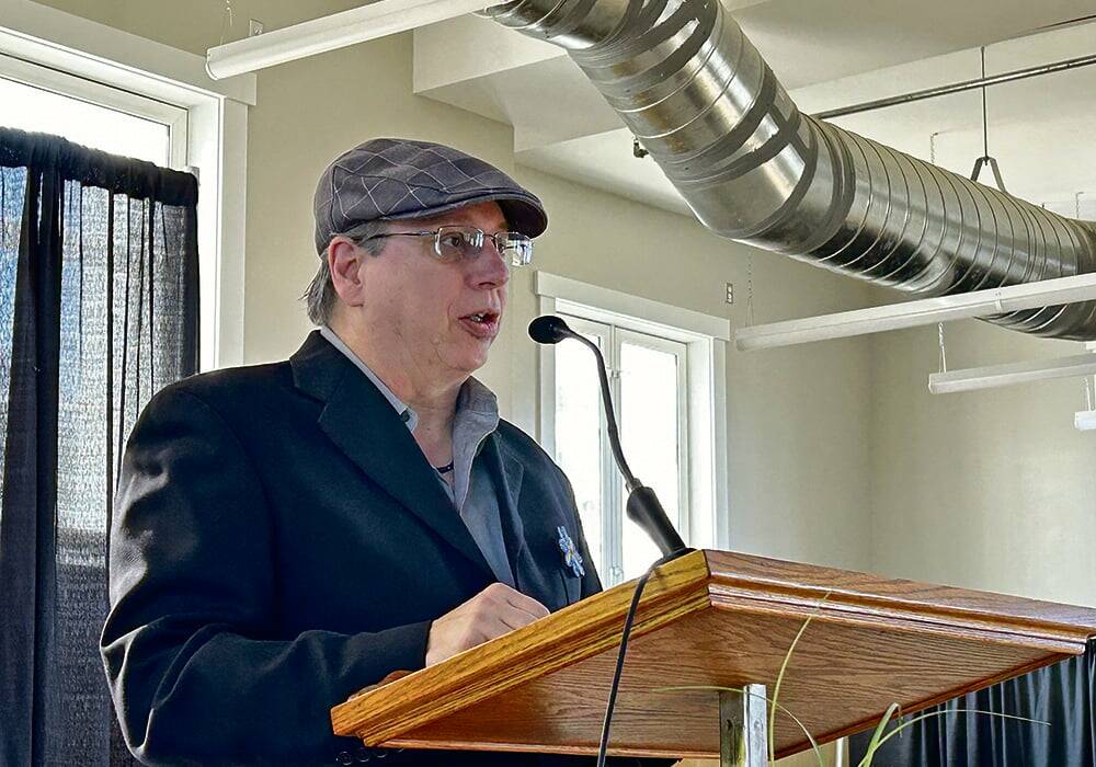 David Beaudin, Manitoba Métis Federation agriculture minister, speaks in Brandon in 2024. Photo: File