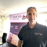 Darren Sander, owner and operations of Crop Aid Nutrion Ltd. at his company's booth at Ag in Motion.