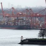 A container ship is moored at Centerm in the Port of Vancouver in Vancouver, British Columbia, Canada March 12, 2025.