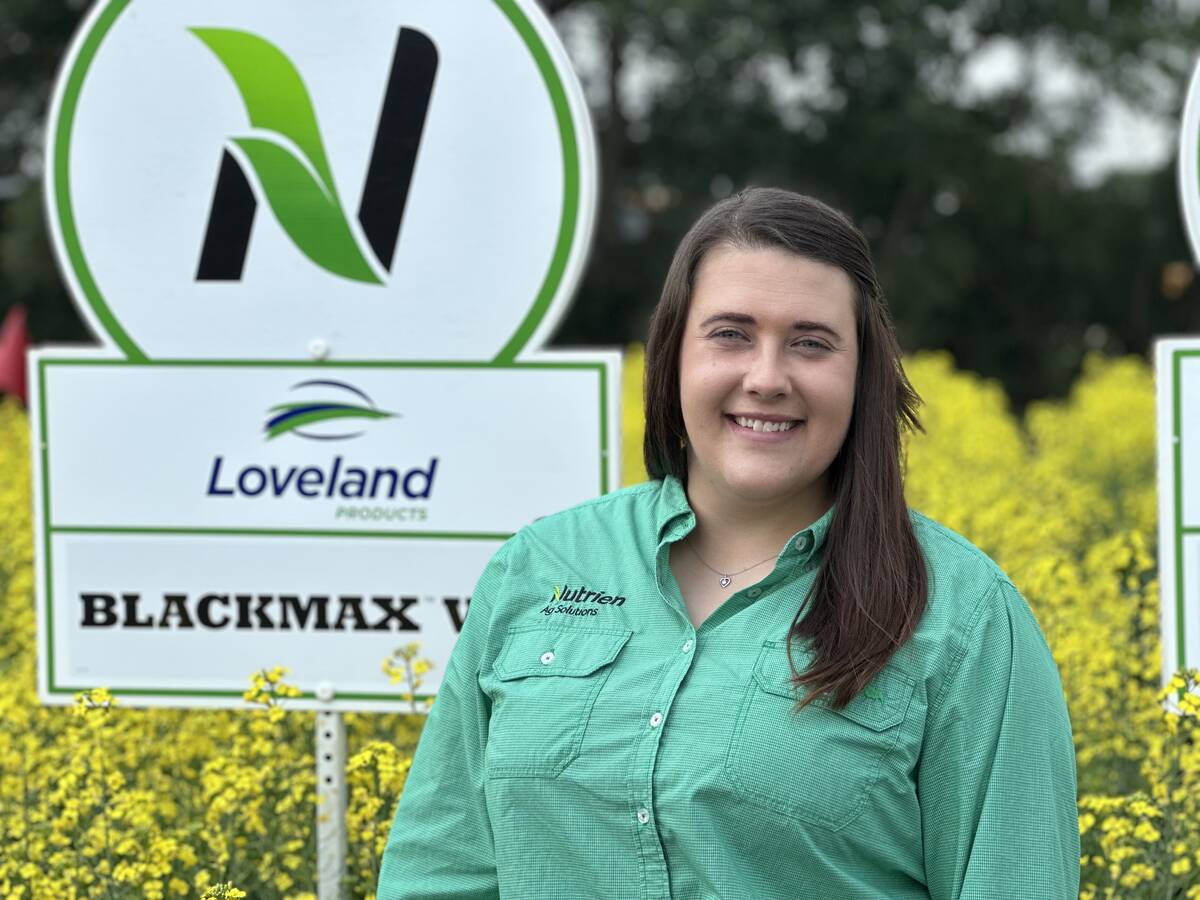 Shelby LaRose, crop nutrition product manager with Nutrien Ag Solutions, says field testing and grower education are key. PHOTO: Don Norman