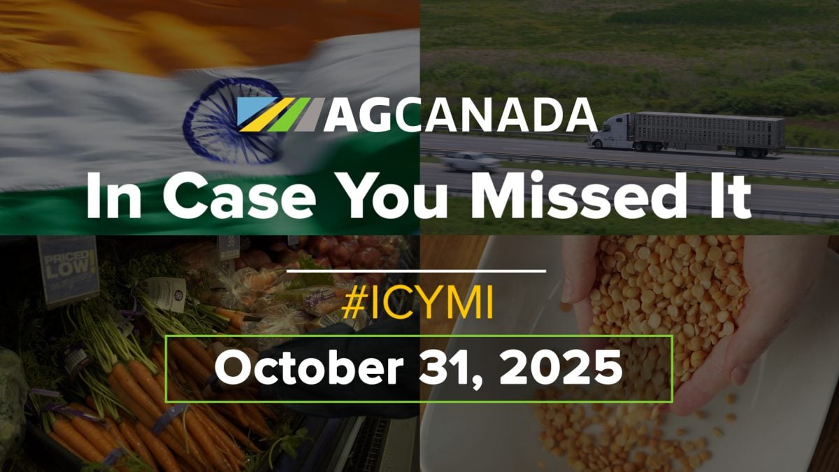 AGCanadaTV: In case you missed it; your national ag news recap for Oct. 31, 2025