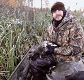 Mark Sopuck bundles up for a late-fall waterfowl hunt. Late-season marsh hunts require special attention to dressing properly. Photo: Tim Sopuck