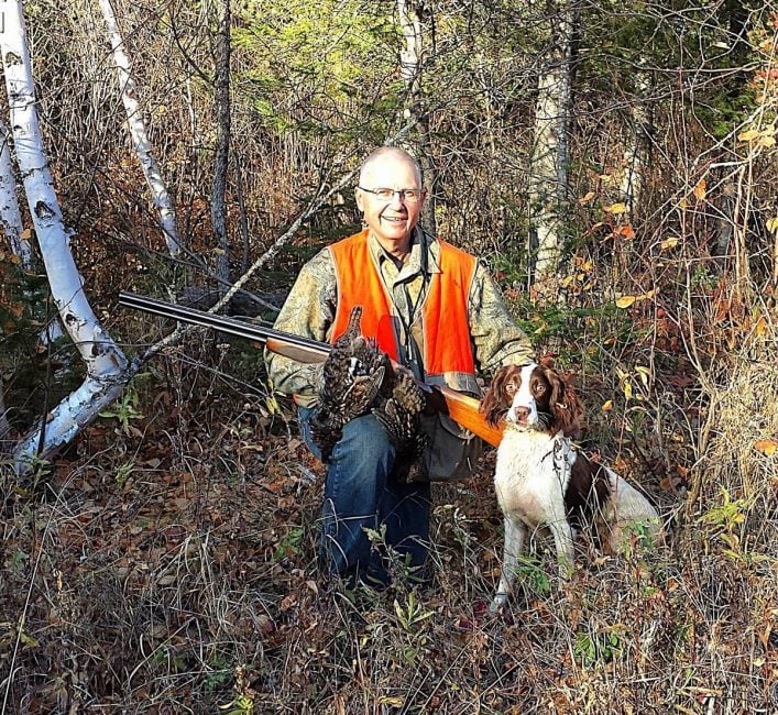 The late season upland bird hunter will probably hunting during deer season, so it’s a good idea to wear some hunter orange. Photo: Tim Sopuck