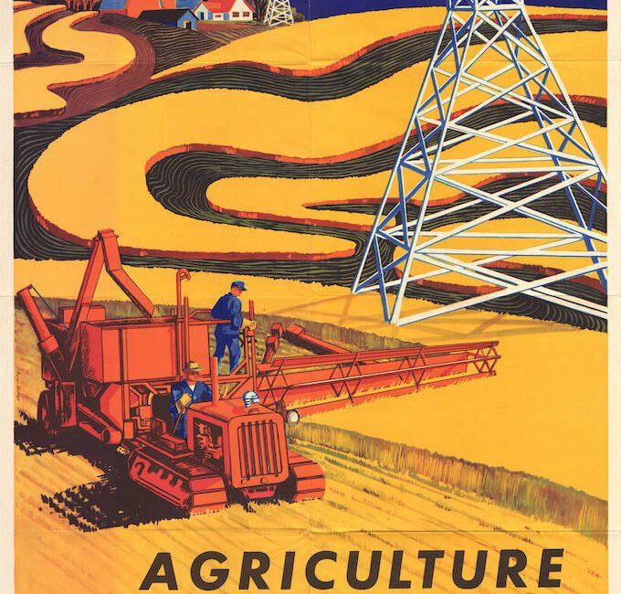 A Second World War poster depicts the strengths of Canadian agriculture. Image courtesy of the Canadian War Museum.