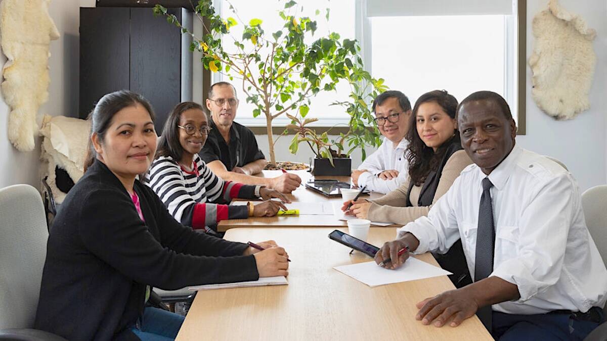 The multi-cultural team that heads up the Viandes Lafrance meat packing plant in Quebec. Photo courtesy Viandes Lafrance