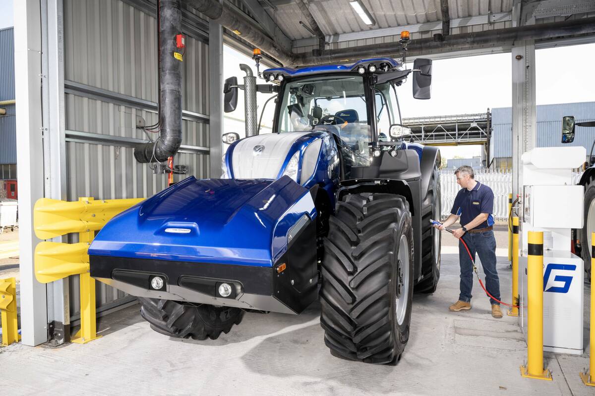 New Holland tractor can run on methane.