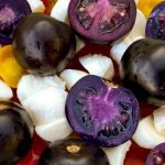 Norfolk Healthy Produce's purple tomato used in a Caprese salad. Photo: Norfolk Healthy Produce