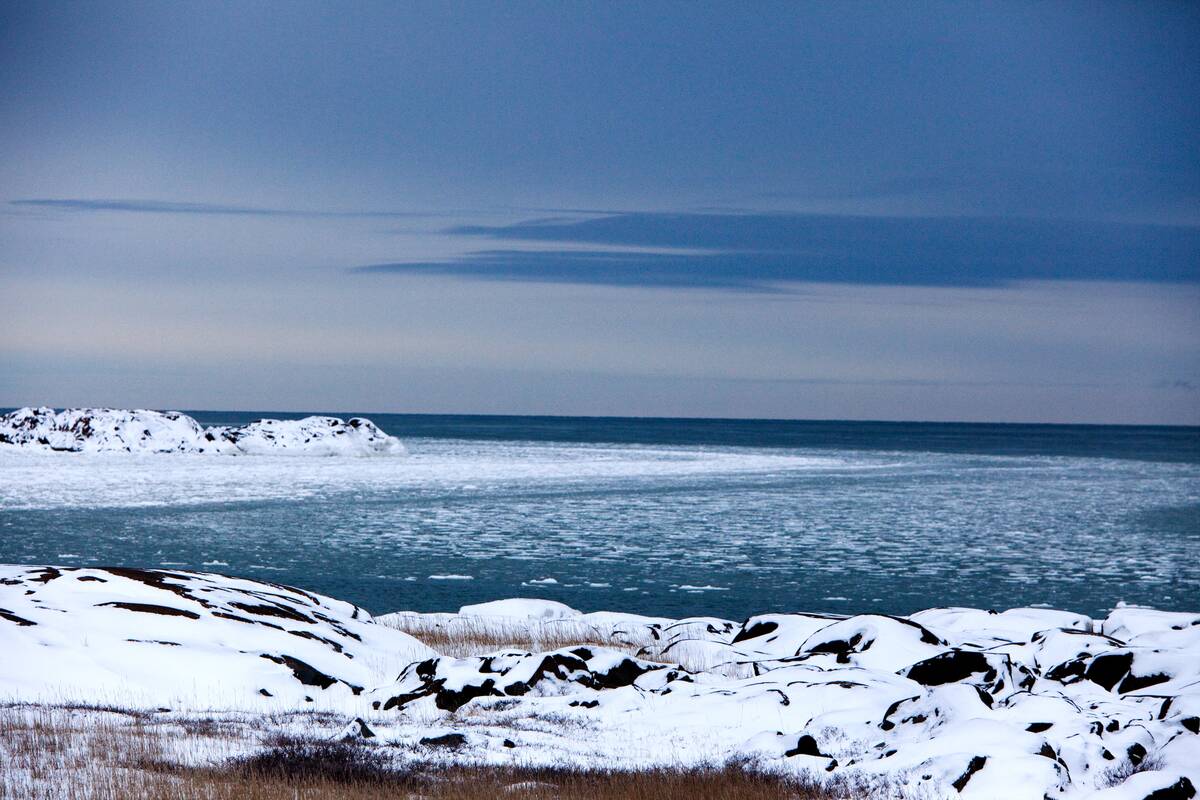 Warming ocean temperatures have led locals to note longer stretches of open water on Hudson Bay that, along with icebreakers, are part of a conversation searching for year-round trade at the Port of Churchill. Photo: pkline/iStock/Getty Images Plus