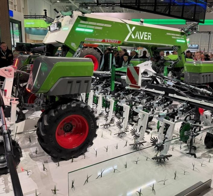 Fendt showed it's Xaver autonomous unit at Agritechnica 2025. Photo: John Greig