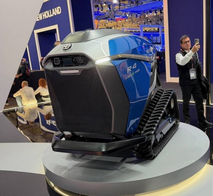 New Holland has created a diesel-electric autonomous tractor that has been tested in orchards and vineyards. Photo: John Greig