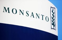 The logo of Monsanto is seen at the Monsanto factory in Peyrehorade, France, August 23, 2019. REUTERS/Stephane Mahe