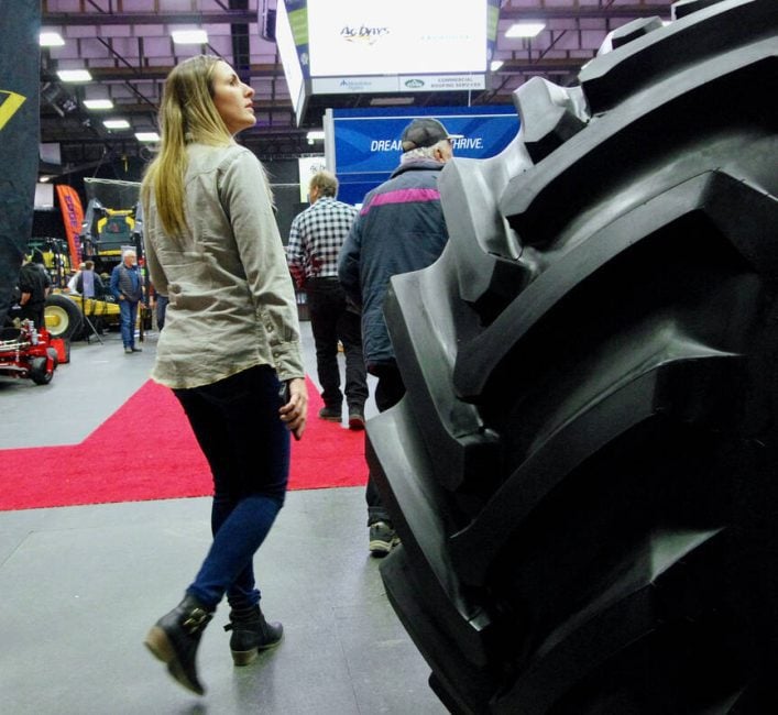 Large machinery draws attendees during Manitoba Ag Days 2024 in Brandon. Photo: Alexis Stockford
