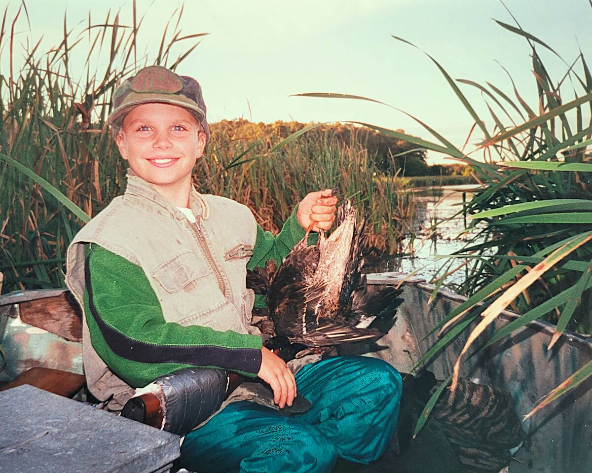 A young Mark Sopuck during his first duck hunt. Photo: Tim Sopuck