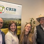 (left to right): Sam Hamam (McDonald&rsquo;s Canada), Kristine Tapley (Cargill), Laura Buss (CRSB youth councillor), Ryan Beierbach (CRSB chair). Photo: CRSB
