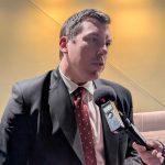 MP Kody Blois speaks with reporters following an appearance before the 2026 Future of Food conference in Ottawa Feb. 9. Photo: Jonah Grignon
