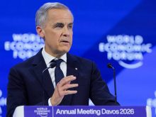 Canada's Prime Minister Mark Carney speaks during the 56th annual World Economic Forum (WEF) meeting in Davos, Switzerland, Jan. 20, 2026. REUTERS/Denis Balibouse/File Photo