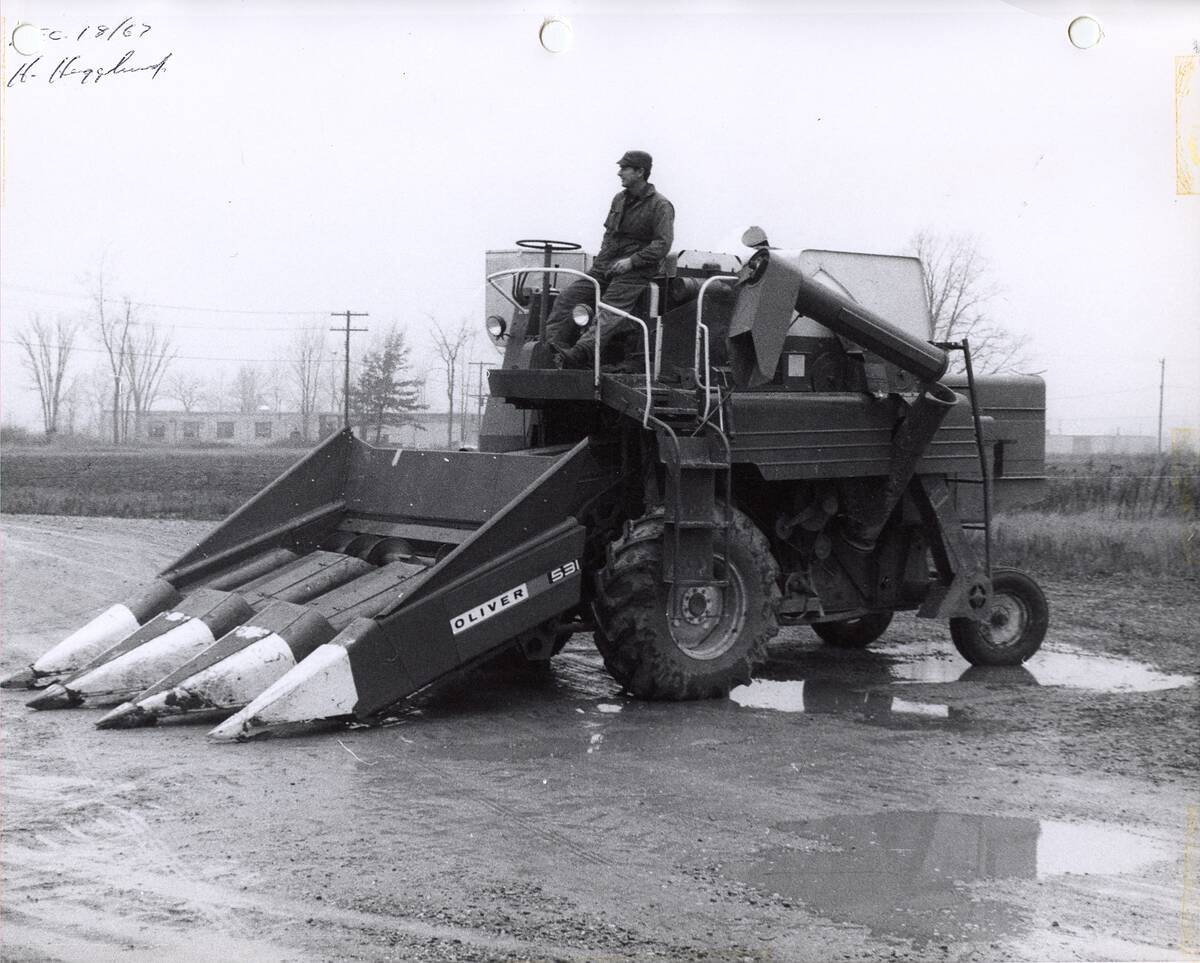 A modified conventional Cockshutt 535 provided the skeleton on which the company built an early prototype, the R1A.