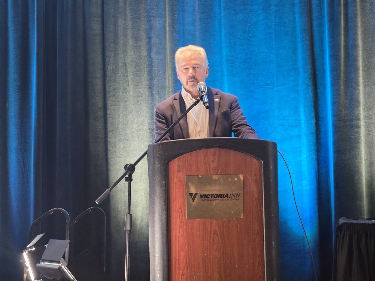 Tariff-free access to the U.S. market is essential for producers, said Dennis Laycraft, executive vice president of the Canadian Cattle Association, speaking at the Manitoba Beef Producers annual general meeting in Brandon on Feb. 11 and 12, 2026. Photo: Miranda Leybourne