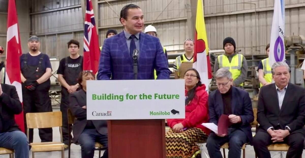 Manitoba Premier Wab Kinew in 2024 after announcing -million worth of joint federal-provincial funding for the Port of Churchill. Photo: Screen Capture/Government of Manitoba