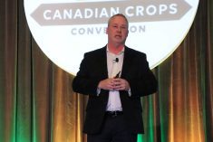 Chuck Penner of LeftField Commodity Research speaks at the Canadian Crops Convention in Toronto March 11. Photo by Jonah Grignon
