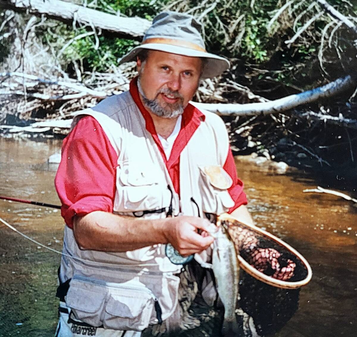 Mark Sopuck with a rainbow trout caught in Manitoba's Duck Mountains.