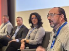 Cam Dahl, general manager of Manitoba Pork, speaks during a panel discussion at the organization&rsquo;s annual general meeting, where trade uncertainty and biosecurity were major topics. Photo: Don Norman