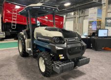 A Monarch electric tractor shown at the 2025 London Farm Show where it was launched in the Canadian market by Haggerty AgRobotics. Photo: File
